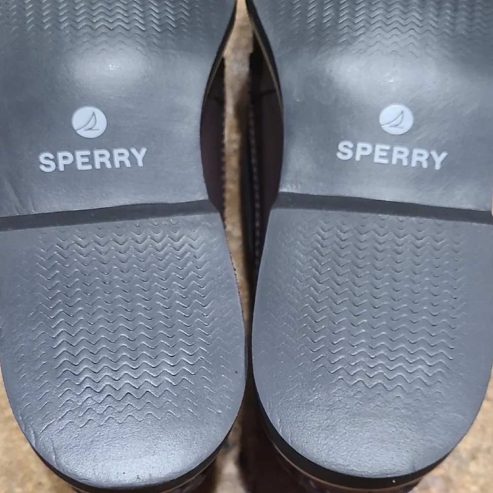 Sperry Brown Black Authentic 2-eye Leather Boat Shoes With Moccasin Stitching